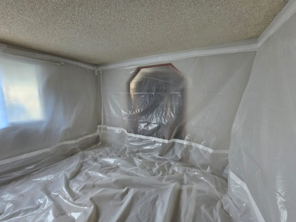 clean room during asbestos abatement